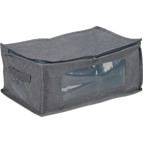 Set di 3 pratiche borse portaoggetti in tessuto per sottoletto 20 x 45 x 30 cm in tessuto grigio 130009184