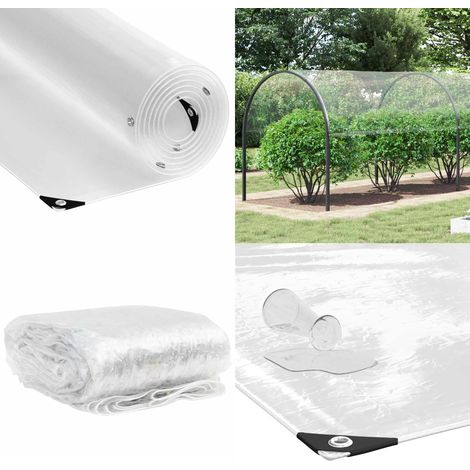 vidaXL Transparente Plane mit Ösen 4x12 m PVC