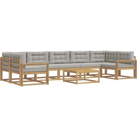 Outdoor-Sofagarnitur 6 stk. Weiß und Hellgrau vidaXL (1/5)
