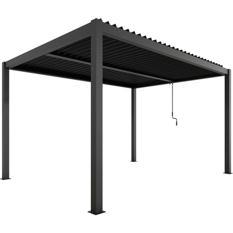 Pergola autoportante Thermolaquée Anthracite 3 X 4 M manuelle (1/2)