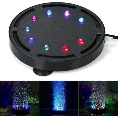 12LED Lumière à Bulles Submersible pour Aquarium, Pompe à Air Décorative avec Pierre à Bulles pour Réservoir à Tortues et Poissons (1/5)