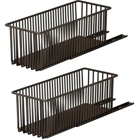 Paniers de rangement à fil extractible, en acier carbone robuste, supporte jusqu'à 25 kg, installation sans perçage, séparateur amovible, design à glissement fluide (1/5)