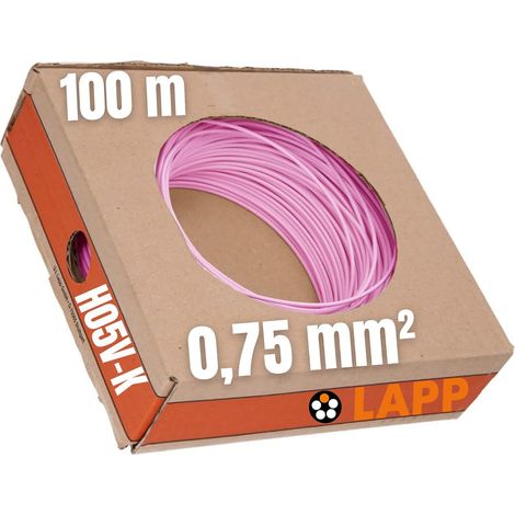 100 Meter Lapp 4510082 H05V-K 0,75 mm² rosa I Verdrahtungsleitung I Aderleitung flexibel I PVC Einzelader I Draht Litze 0,75mm2 I Verdrahtung