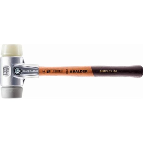 HALDER SIMPLEX TPE mazza media/nylon con alloggiamento in alluminio e impugnatura in legno - D=30 mm - 3138.030