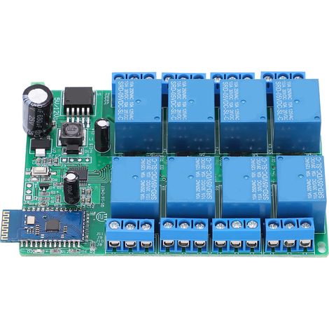 Relais temporisé Bluetooth DC 5V avec télécommande 8 canaux pour téléphone Android (1/5)