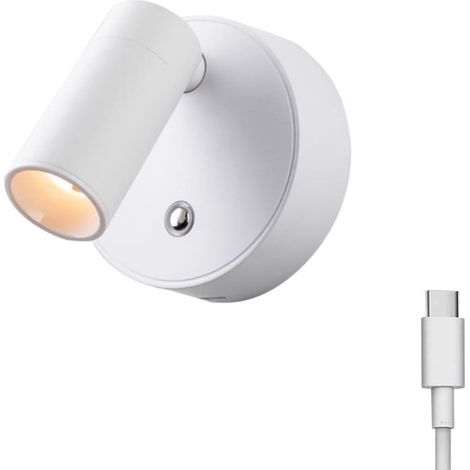 Linterna recargable tipo C, luz nocturna LED, lámpara de mesita de noche con control táctil magnético giratorio de 350 grados para el aprendizaje (1/5)