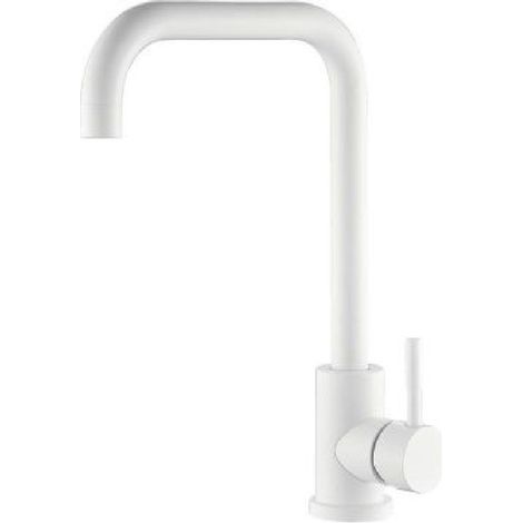 Cleafe - Rubinetto Miscelatore Bianco Per Lavello Da Cucina Satinato A Foro Singolo 79829 - (1/2)