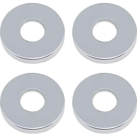 Rosace robinet mitigeur douche 4 pièces-Acier inoxydable chromé-Diamètre extérieur 70 mm-Pour cuisines et salles de bain (1/4)