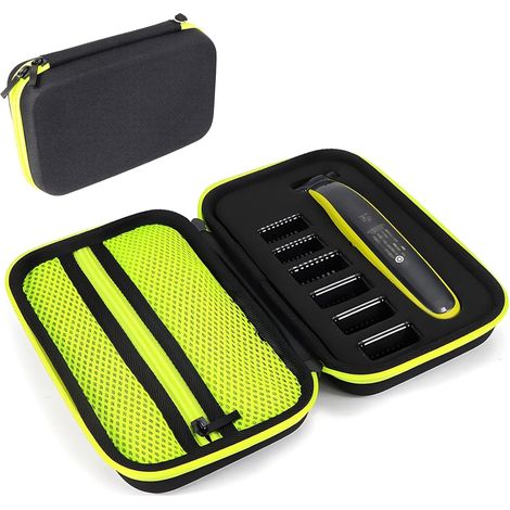 Étui pour Philips One Blade QP2520, QP2530, QP2570, QP2590, Etui Rigide en EVA avec Eponge, Etui de Rangement pour Rasoir Philips One Blade et Autres Accessoires de Rasage, Vert (1/5)