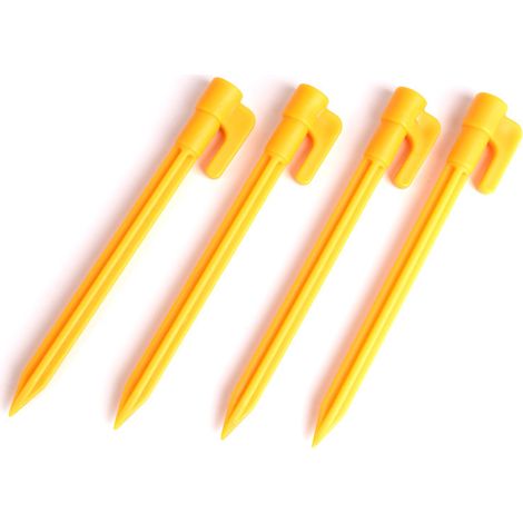 Lot de 40 piquets de sol en plastique (14,5 cm, 8,5 mm) pour tente, parasol et décoration de jardin – Légers, durables et faciles à utiliser (1/4)