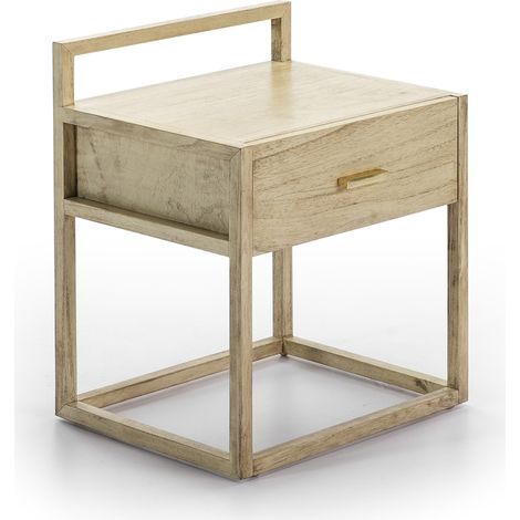 Nachttisch 50x40x60 Weiße Holzmöbel Segel- / Nachttische für alle Stile, um zu Hause eine Note zu verleihen (1/4)