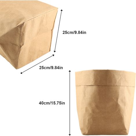 Sac en papier kraft pour pot de fleurs, cache-pot, récipient, pochette de rangement multifonctionnelle (252540cm) (1/5)