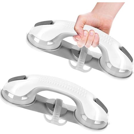 Poignée de douche à ventouses (1 pièce), sécurité renforcée pour les personnes âgées, poignée amovible et poignée de support-AquaForge