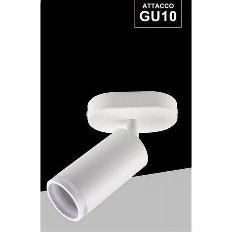 TrAdE Shop Traesio - Applique Plafoniera Orientabile Da Soffitto Parete 1 Diffusore Lampada Gu10 Ts-1 - Bianco (1/5)
