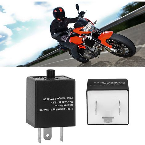 Relais Clignotant LED Réglable 12V 24V 3 Broches pour Voiture et Moto