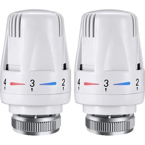 Lot de 2PCS Tete Radiateur Thermostatique M30 x 1,5 Valves Thermostatiques pour Radiateur, Tête de Remplacement de Vanne de Thermostat de Radiateur pour Maison Bureau (1/4)