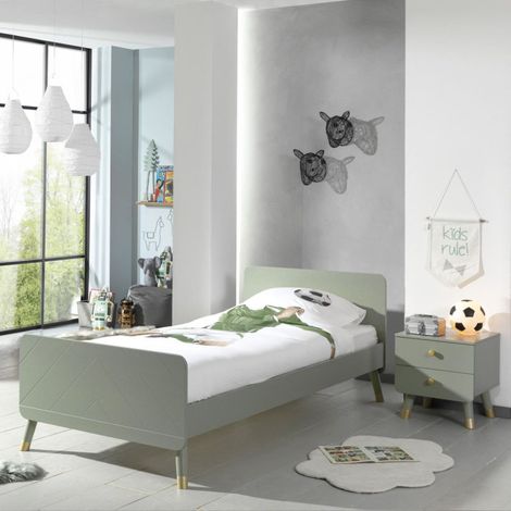 Pack - Lit Enfant & Chevet "Billy" 90x200cm Vert (1/4)