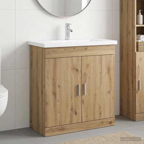 vidaXL Badezimmermöbel-Set Artisan-Eiche 81 x 40 x 84,5 cm (1/5)