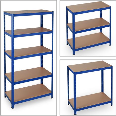 Scaffale per carichi pesanti con clip cantina per garage 180 cm blu acciaio 130001058