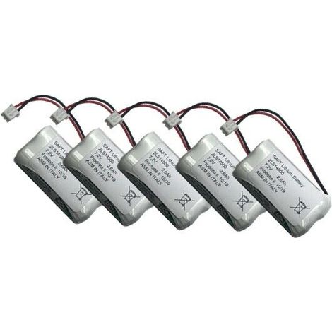 5 Pezzi batteria antifurto 7,2V  2,6Ah compatibile Abb Domus Tech - 2LS14500-ABB