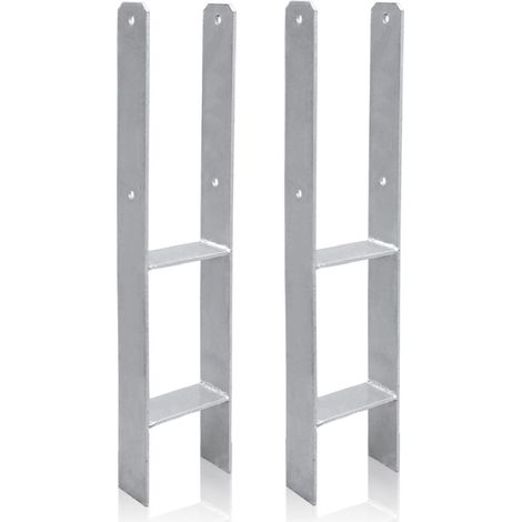 2x Ancoraggio H Supporto del palo 141MM zincato a caldo Ancoraggio del palo Carport (1/5)