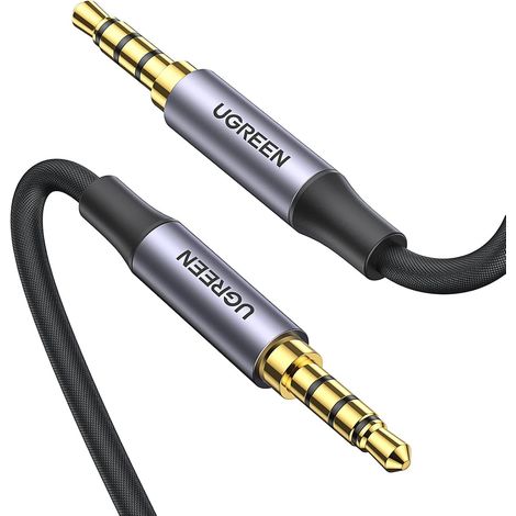 Câble Audio Jack 3.5mm TRRS 4 Pôles Double Prise Mâle Stéréo (1M)  Auxiliaire Voiture Nylon Tressé Compatible avec iPad iPod Casque Micro Tablette Chaîne HiFi MP4 MP3 Autoradio Amplificateur (1/5)