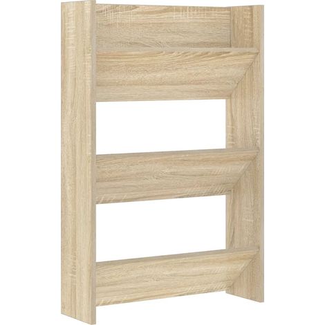 Scarpiera da parete moderna portaoggetti 60 x 18 x 90 cm in truciolato rovere sonoma 020047896