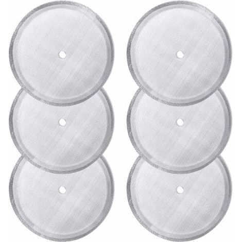 Confezione da 6 filtri di ricambio per macchine da caffè French press - Filtri riutilizzabili in rete di acciaio inossidabile - Per macchine da caffè French press universali da 1000 ml / 34 oz / 8 taz (1/4)
