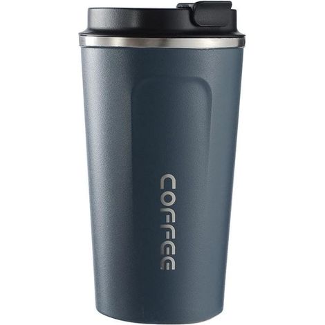 Stainless Steel Travel Mug, Double Wall Vacuum Insulated Stainless Steel Tumbler with Lid (Blue, 500ml)