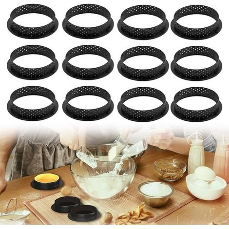 Moussering 12-teiliges Set Kuchenform mit Loch in der Mitte Rund Aus Nylon Für selbstgemachte Kuchen Torten und Desserts Wiederverwendbar Leicht 9,7 (1/5)