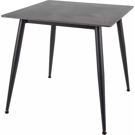 Table à manger carrée compacte 80 cm en céramique noire mat COMPACTA