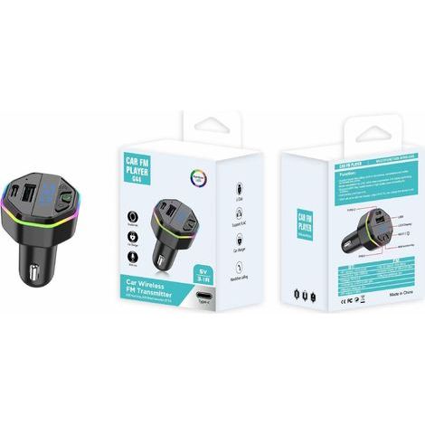 Autoradio Bluetooth mains libres avec transmetteur FM et chargeur allume-cigare – G44 (emballage inclus). (1/3)