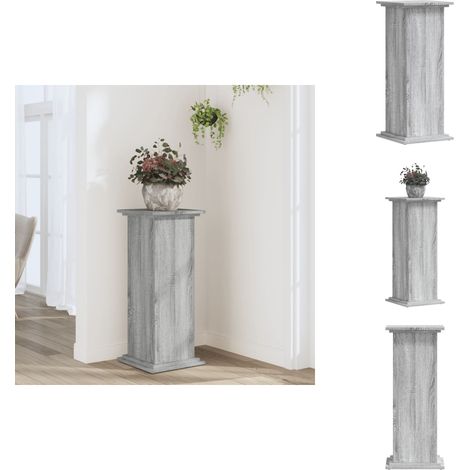 The Living Store Support pour plantes sonoma gris 33x33x80 cm bois d'ingénierie - Support pour plantes (1/5)