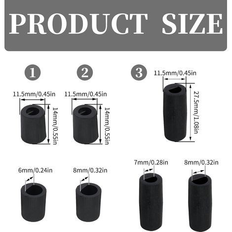 Universal Control Knobs for Ovens, Cookers and Hobs, Compatible with a Variety of Household Appliances, Black, Pack of 4 with 5 Adapters Allowing for Quick and Easy Installation (1/4)