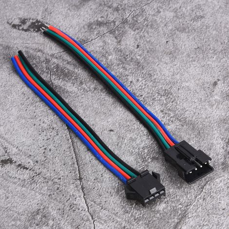 50 Paar Anschlusskabel (Stecker und Buchse), 4-polig, verzinnter Kupferkern, für LED-Streifen, Länge 10 cm (1/5)