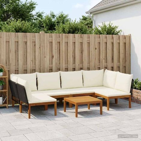 vidaXL 7 uds. Madera de Acacia Sólida y Cuerda Natural (1/5)
