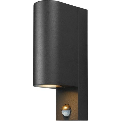 PRIOS Lámpara de pared exterior 'Tetje' en Negro Aluminio