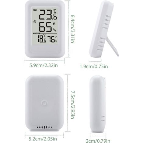 FENOPLASTICANouveau Thermomètre Hygromètre Intérieur Extérieur 2025 Multifonction sans Fil Affichage Numérique-KZQ (1/4)