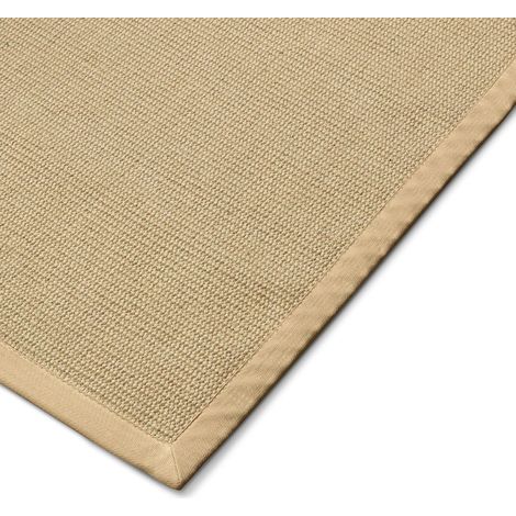 Sisal-Teppich Bombay Mit rutschhemmendem Rücken & Baumwollbordüre 200 x 200 cm