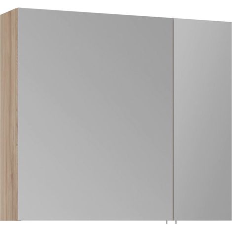 Mobile da bagno con specchio "Side 80" - 79 x 16 x 66 cm - Rovere (1/3)