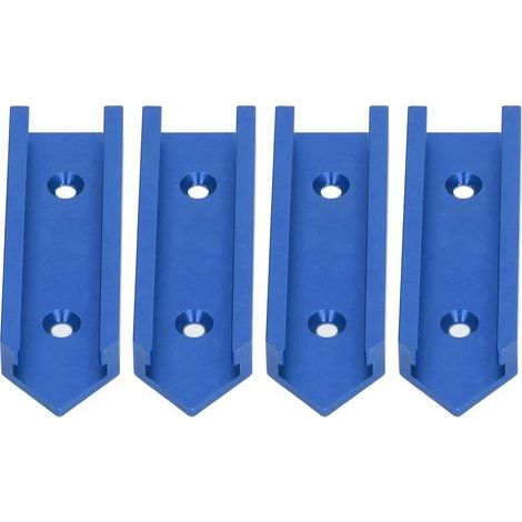 Connecteur de voie en T en alliage d'aluminium, longueur 100mm, largeur 30mm, universel pour le travail du bois, bleu, 4 pièces (1/5)