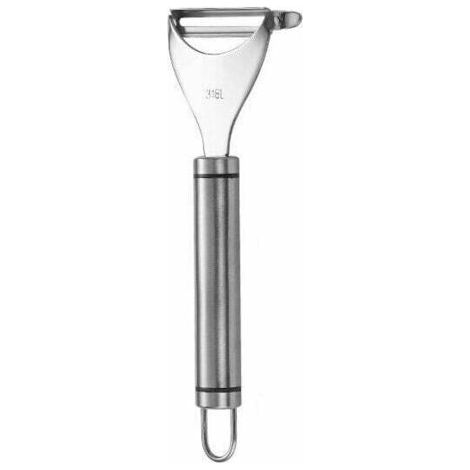 royaluxe-Couteau éplucheur à légumes, lame et cutter en acier inoxydable grossièrement denté (type 316Y, couleur acier d'origine) (1/5)