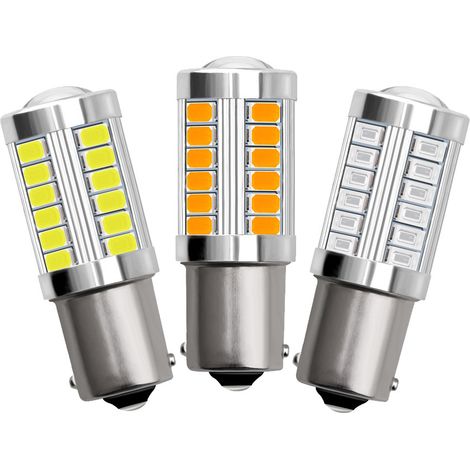Ampoules LED rouges 1157 BAY15D P21/5W 5630 33SMD pour voiture, Canbus, 900 lm, ultra-lumineuses, feu stop arrière, feu antibrouillard, feu de position, feu arrière (1/5)