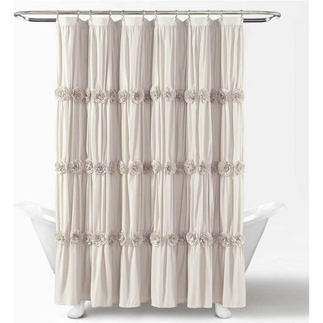 Darla Duschvorhang im Vintage-Chic-Stil mit Blumenmuster, gerafft, 132 cm x 160 cm