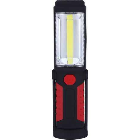 Lampe de travail portable rechargeable LED COB 3W, lampe torche ultra-lumineuse (rouge) (1/5)