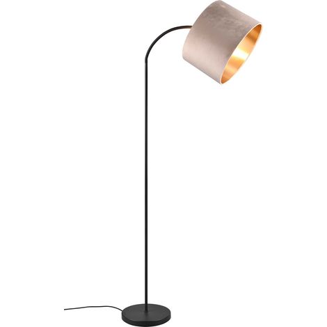 JULIETA PIANTANA METALLO NERO FLESSIBILE PARALUME VELLUTO TORTORA E ORO H. 156CM 1 LUCE ATTACCO E27 (1/5)