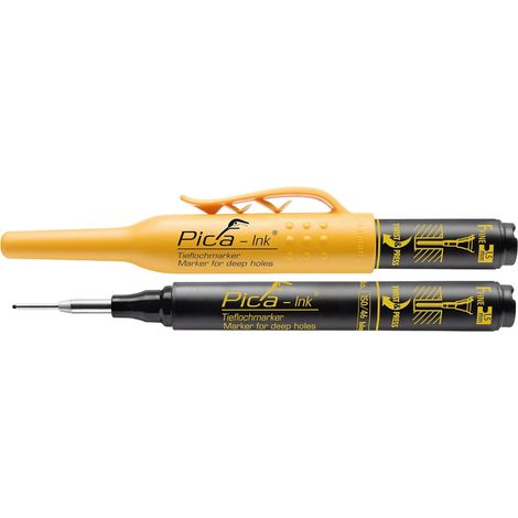 Marcador permanente de tinta para agujeros profundos, negro