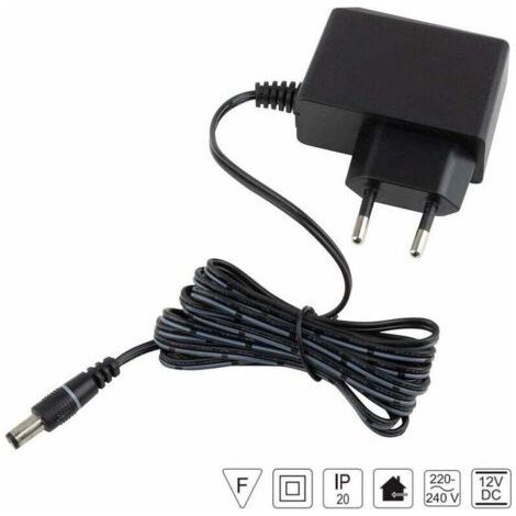 Alimentation LED 12 V 6 W IP20 pour ruban lumineux – Adaptateur secteur compact avec prise française, idéal salon, chambre et bureau