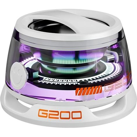 Enceinte Bluetooth magnétique G200 avec lumières RGB et haut-parleur blanc de 40 mm