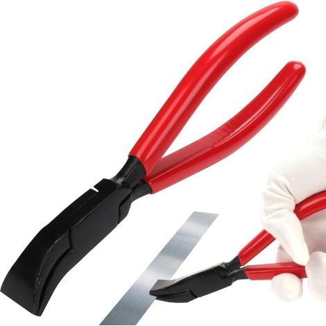 45°-Klappbiegezange, Blechbiegezange, 22 mm breit, Blechbiegezange aus Kohlenstoffstahl mit rutschfestem Griff, Dachdeckerwerkzeug zum Biegen und Glätten von Blechen, Rot (1/5)